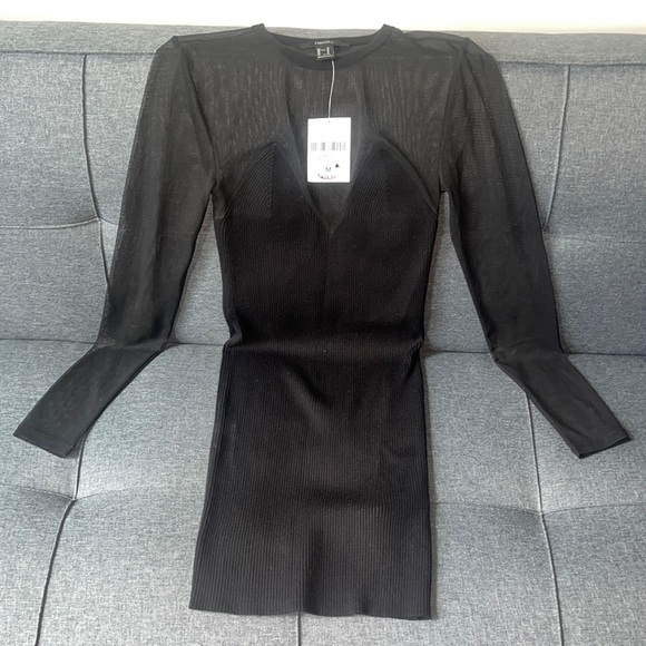 Forever 21 Dresses & Skirts - Sweater dress with mesh detail 🖤nwt